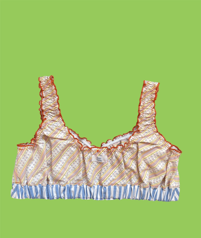 Brassière upcyclée orange - taille L 