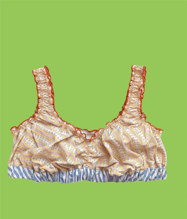 Brassière upcyclée orange - taille L 